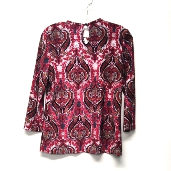 Jones Studio women's blouse Size:XS -red/white/tan - Picture 2 of 8